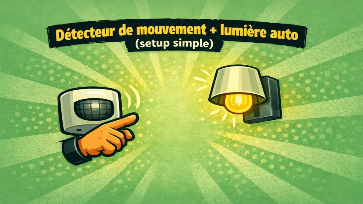 Détecteur de mouvement + lumière auto (setup simple)